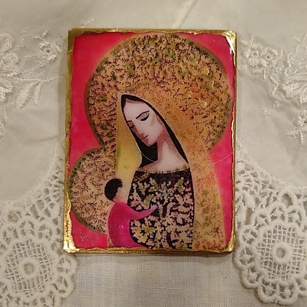 Artisans Brooch Madonna And Child